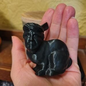Black 3d Printed Plastic Trump Bunny Mini Figurine